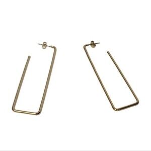 NWT Rectangular Geometric Gold Color Earrings